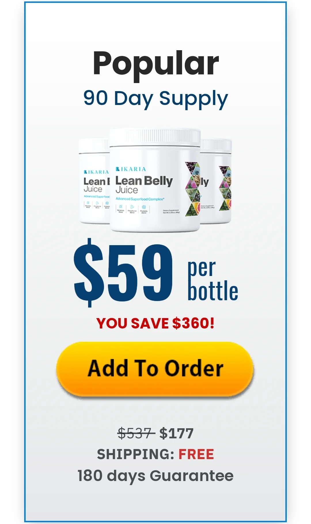 Ikaria Lean Belly Juice™ 3 bottles pricing